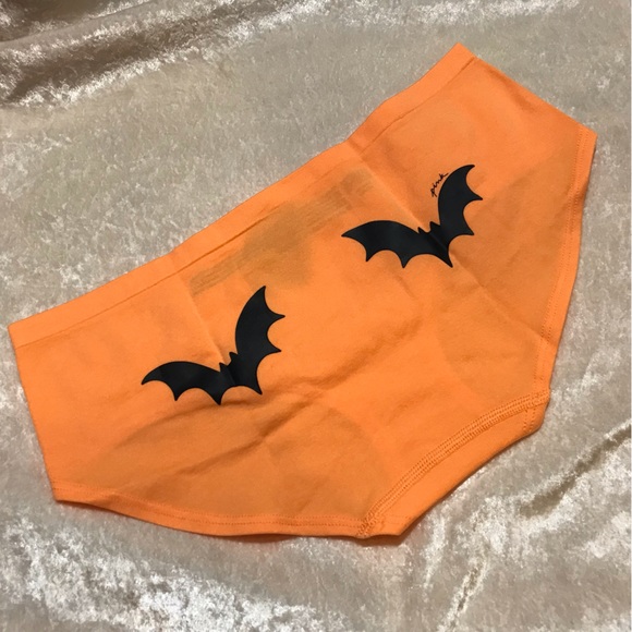 PINK Victoria's Secret Other - Victoria’s Secret Halloween Orange & Black Seamless Panties NEW Bats Small S NWT